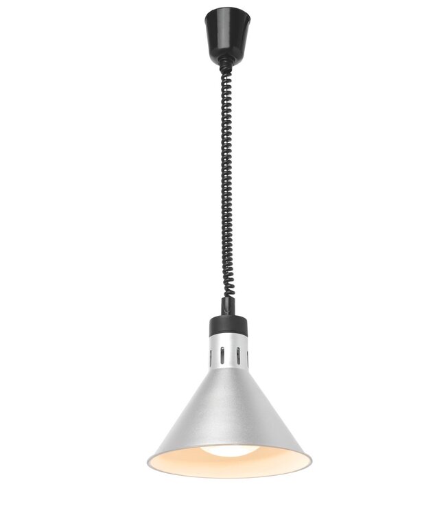 Warmtelamp Ø275x(h)250 mm verstelbaar conisch zilver 230V/250W - Hendi