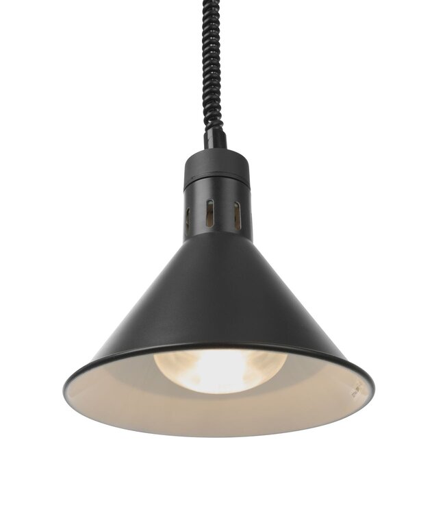 Warmtelamp Ø275x(h)250 mm verstelbaar conisch zwart 230V/250W - Hendi
