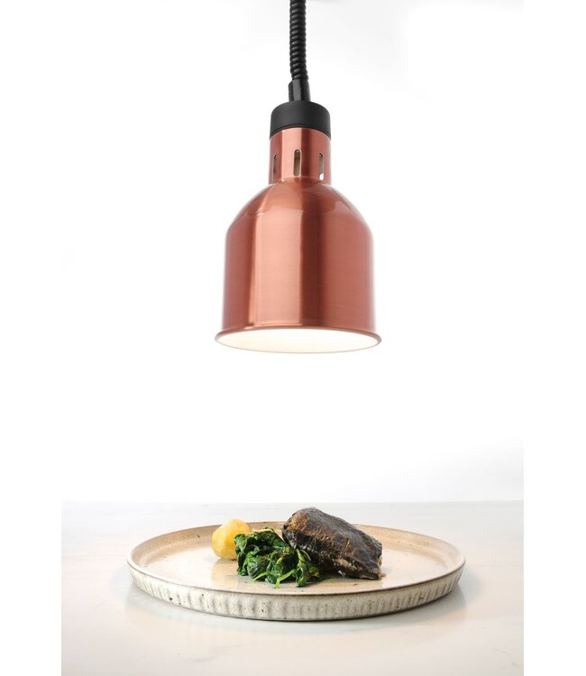 Warmtelamp Ø175x(h)250 mm verstelbaar cilindrisch koper 230V/250W - Hendi