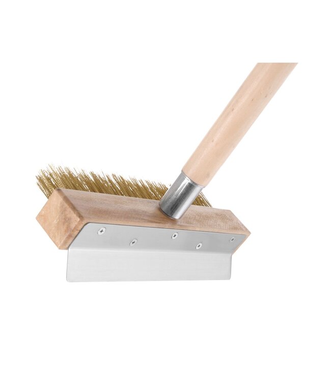 Pizzaovenborstel 260 mm / 93 cm messing haar met schraper