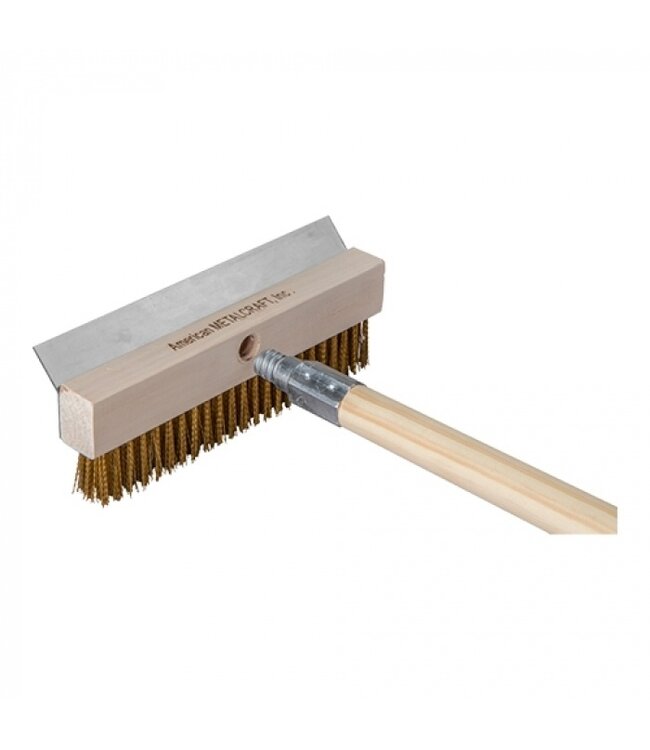 Pizzaovenborstel 254x45 mm / 106 cm messing haar met schraper