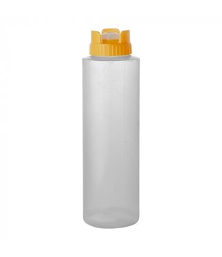 Sans Marque Doseer knijpfles 36 cl  met gele  dop en non-drip doseersysteem en maatverdeling