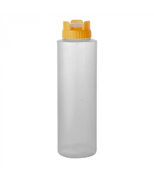 Doseer knijpfles 36 cl  met gele  dop en non-drip doseersysteem en maatverdeling