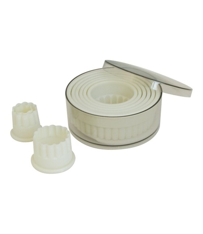 Stekerdoos 9-delig, rond, gekarteld