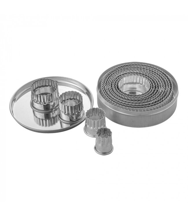 Stekerdoos 14-delig, rond, gekarteld