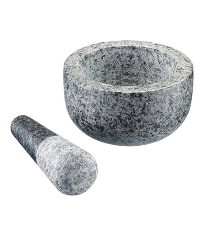 Vijzel Ø130x(h)70 mm met stamper - Graniet