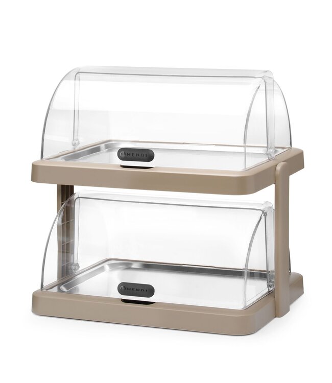 Koeldisplay 480x355x480 mm (bxdxh) met dubbele rolltop beige Duo Uniq - Hendi