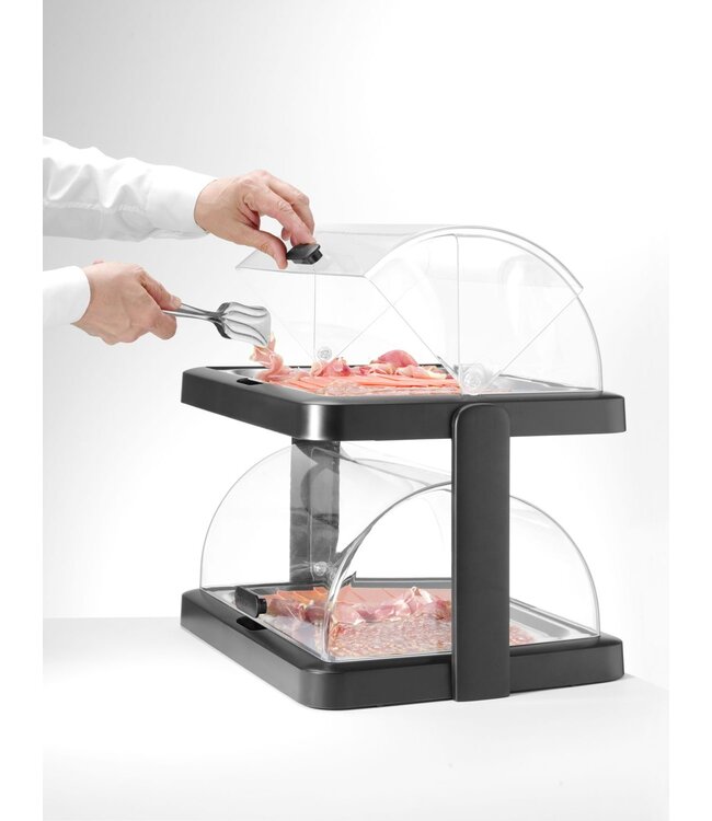 Koeldisplay 480x355x480 mm (bxdxh) met dubbele rolltop zwart Duo Uniq - Hendi