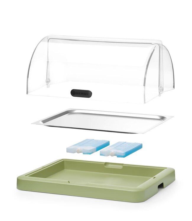 Koeldisplay 460x355x220 mm (bxdxh) met enkele rolltop groen Duo Uniq - Hendi