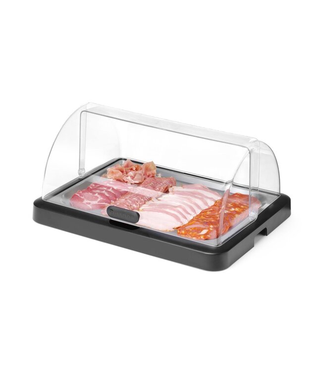 Koeldisplay 460x355x220 mm (bxdxh) met enkele rolltop zwart Duo Uniq - Hendi