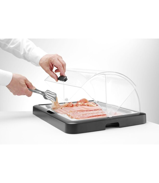 Koeldisplay 460x355x220 mm (bxdxh) met enkele rolltop zwart Duo Uniq - Hendi