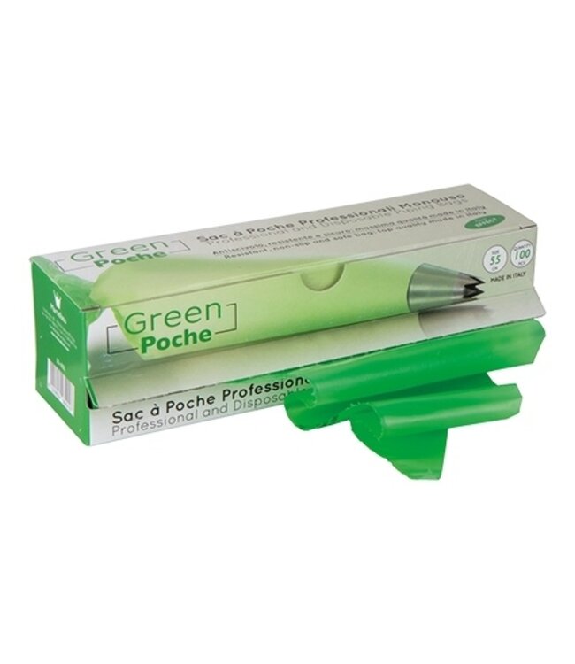 Spuitzak 55 cm groen - Disposable  | prijs & verp per 100 stuks