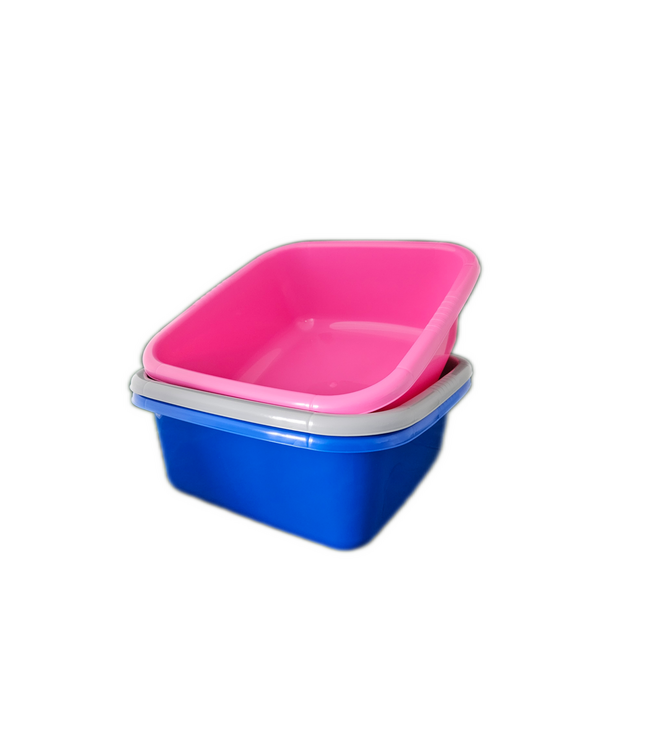 Afwasbak 36x36x14,5 cm 12 ltr kunststof assorti kleuren