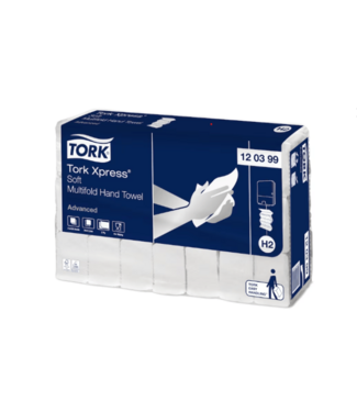 Handdoekjes 85x212 mm 2-laags wit Express H2 Multifold advanced - Tork | prijs & verp per 21x 136 stuks