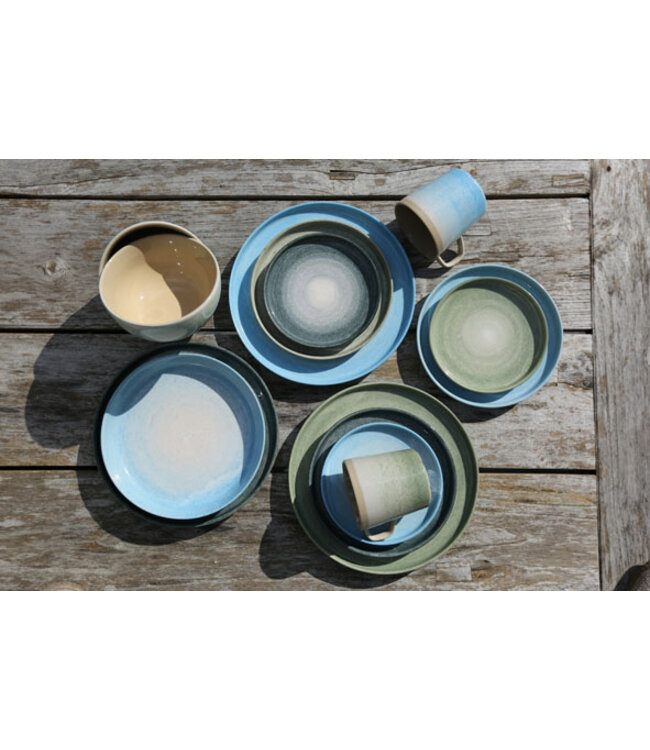 Bord 215x35 mm diep aardewerk Destino Light Blus - Cosy & Trendy | prijs & verp per 4 stuks