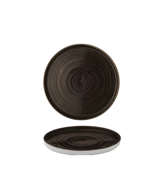 Bord 210 mm opstaande rand Stonecast Patina Iron Black - Churchill | prijs & verp per 6 stuks