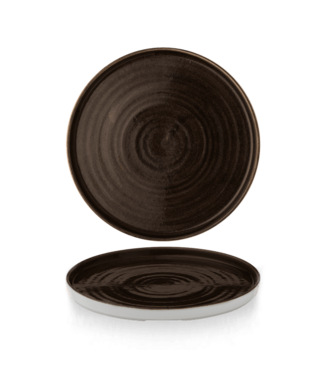 Bord 260 mm opstaande rand Stonecast Patina Iron Black - Churchill | prijs & verp per 6 stuks