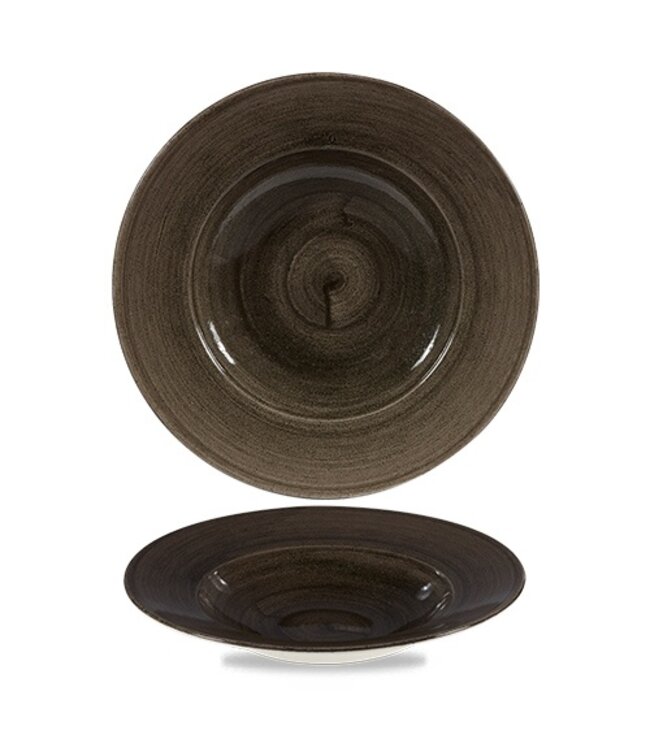 Schaal 280 mm brede rand Stonecast Patina Iron Black - Churchill | prijs & verp per 12 stuks