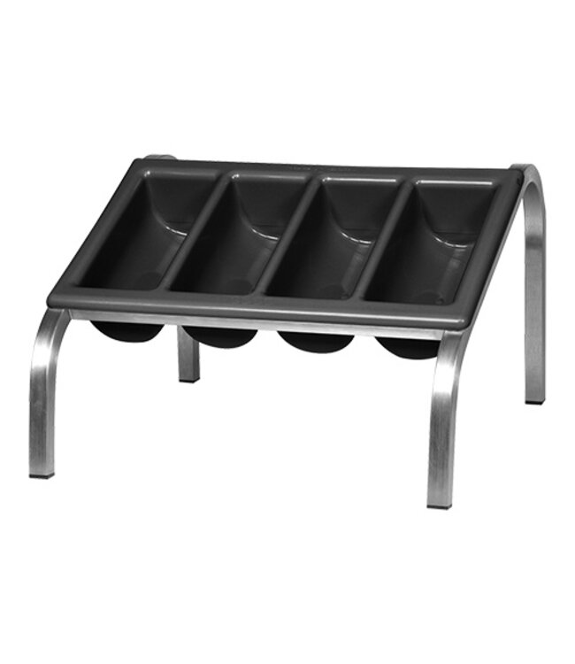 Bestekuitgifte unit 1 etage zwart / roestvrijstaal