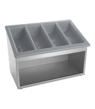 Sans Marque Bestekuitgifte unit met servettenstandaard grijs / roestvrijstaal