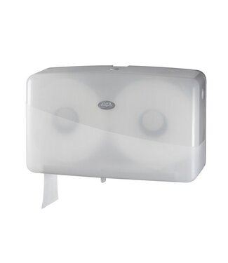 Pearl White Toiletpapierdispenser Duo Mini Jumbo 401x132x247 mm (bxdxh) wit - Pearl White