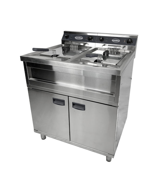 Friteuse 2x12L 2x6kW 800x700x850 mm (bxdxh) Elektrisch Staand Model - Combisteel