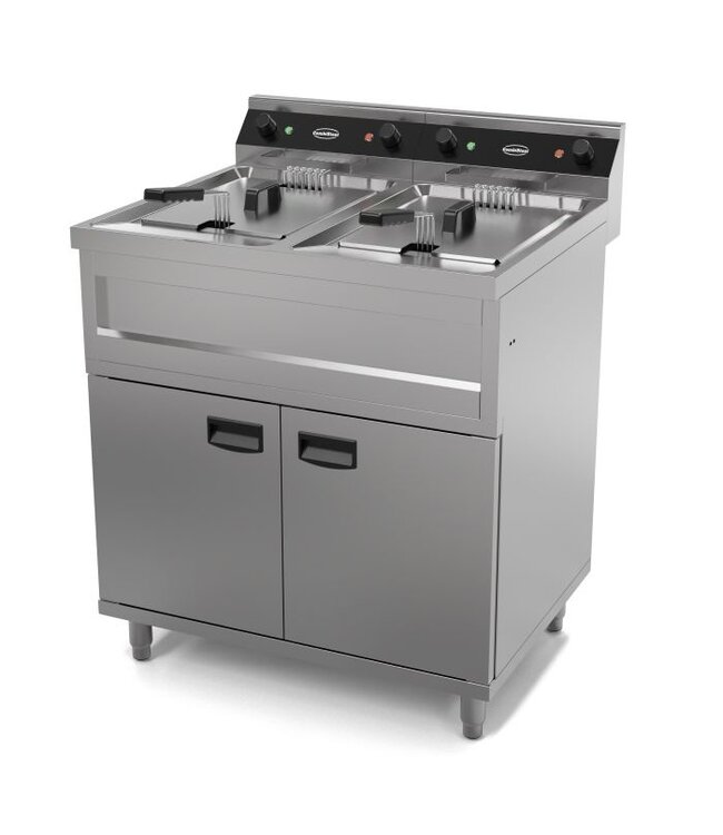 Friteuse 2x12L 2x9kW 800x700x850 mm (bxdxh) Elektrisch Staand Model - Combisteel