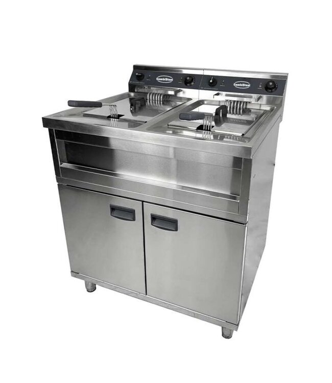 Friteuse 2x12L 2x9kW 800x700x850 mm (bxdxh) Elektrisch Staand Model - Combisteel