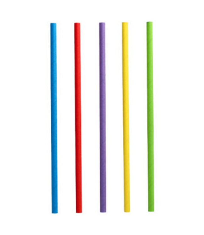 Milkshakerietje 250xØ80 mm assorti kleuren - Papstar | prijs & verp per 1.200 stuks