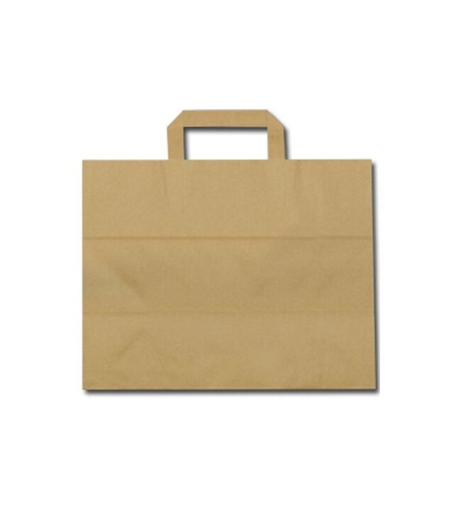 Tas papier 26/17x26 cm (b/dxh) 70gr/m² snacktas bruin platte greep | prijs & verp per 400 stuks