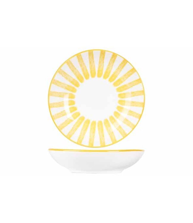 Schaal Ø103x(h)23 mm cabana geel - Cosy & Trendy | prijs & verp per 12 stuks