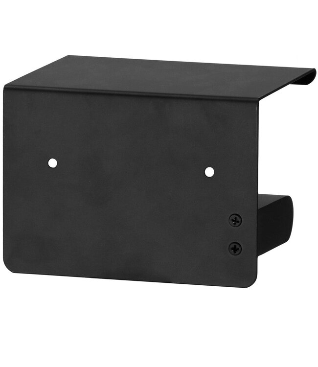 Toiletrolhouder met plank zwart - Staal