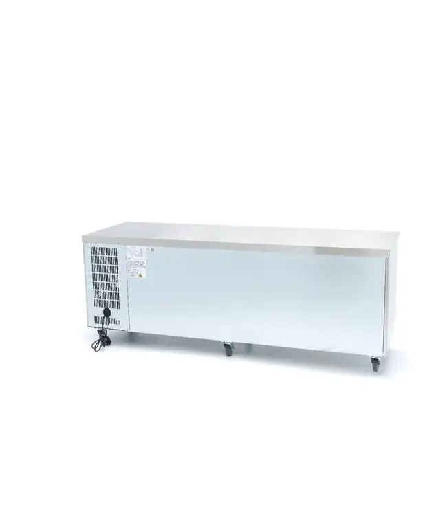 Koelwerkbank 223x70x86 cm (bxdxh) 2°C tot +10°­C 4 glasdeuren - Maxima