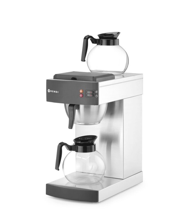 Koffiezetapparaat 220x383x(h)465 mm met 2 glaskannen 1,8 ltr 230V - Hendi