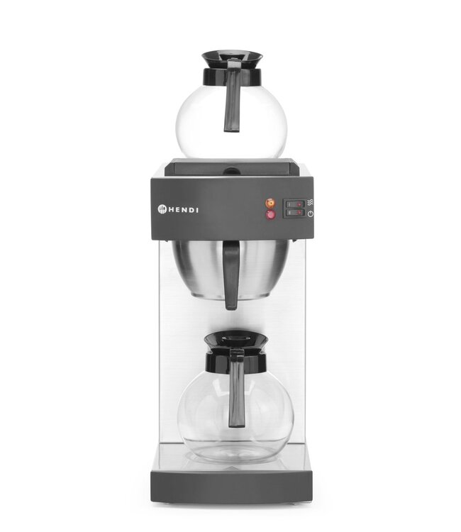 Koffiezetapparaat 220x383x(h)465 mm met 2 glaskannen 1,8 ltr 230V - Hendi