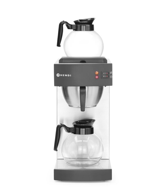 Koffiezetapparaat 220x383x(h)465 mm met 2 glaskannen 1,8 ltr 230V - Hendi