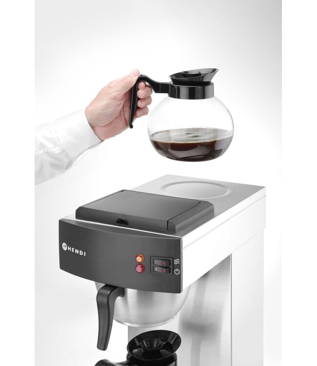 Koffiezetapparaat 220x383x(h)465 mm met 2 glaskannen 1,8 ltr 230V - Hendi