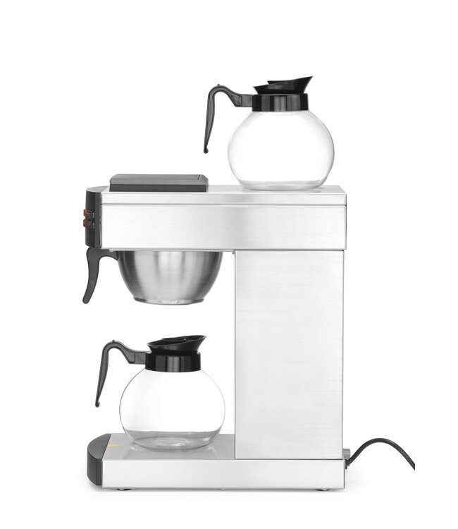 Koffiezetapparaat 220x383x(h)465 mm met 2 glaskannen 1,8 ltr 230V - Hendi