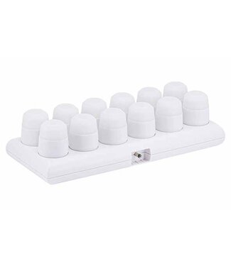 Securit Theelicht LED warm wit oplaadbaar met afstandbediening set van 12 - Securit