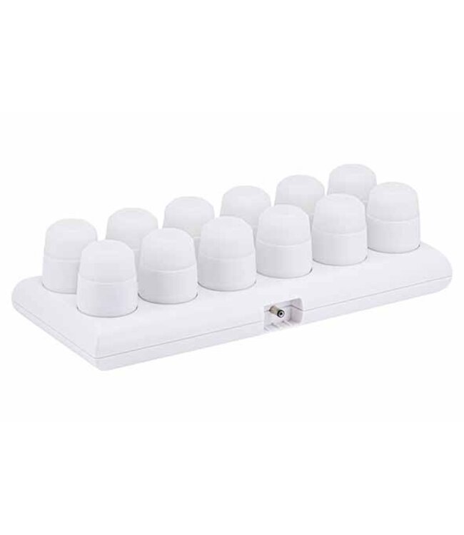 Theelicht LED warm wit oplaadbaar met afstandbediening set van 12 - Securit