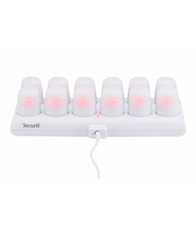 Theelicht LED warm wit oplaadbaar met afstandbediening set van 12 - Securit
