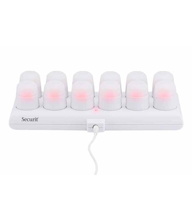 Theelicht LED multikleur oplaadbaar met afstandbediening set van 12 - Securit