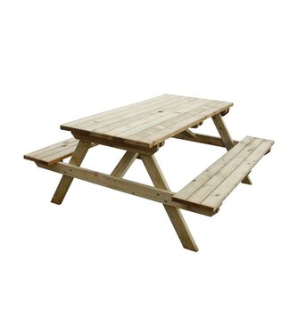Picknicktafel 150x150x70 cm (bxdxh) hout tot 6 personen