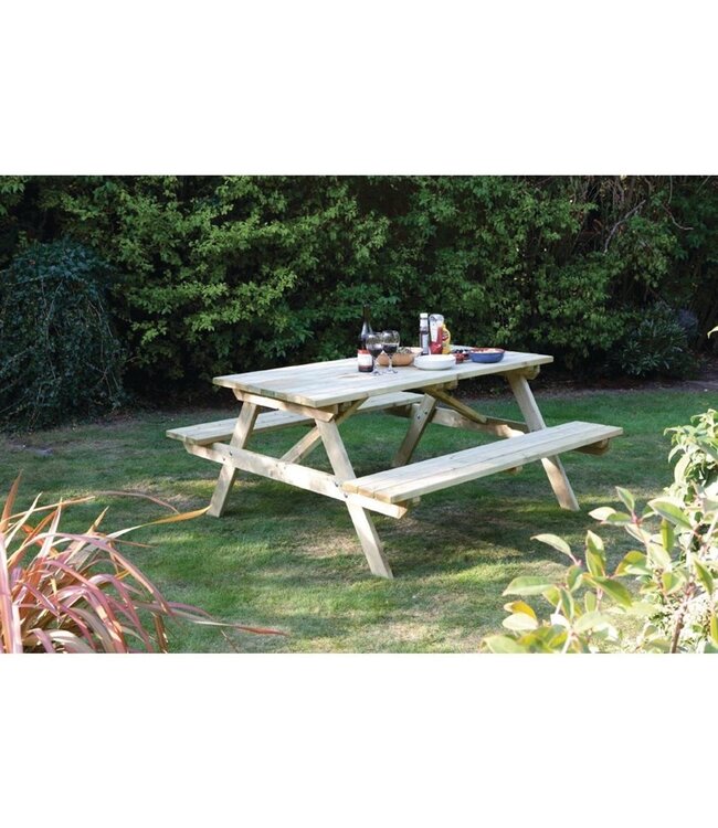 Picknicktafel 150x150x70 cm (bxdxh) hout tot 6 personen