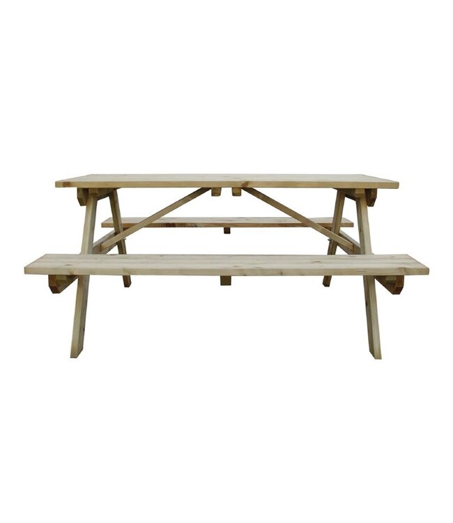 Picknicktafel 150x150x70 cm (bxdxh) hout tot 6 personen