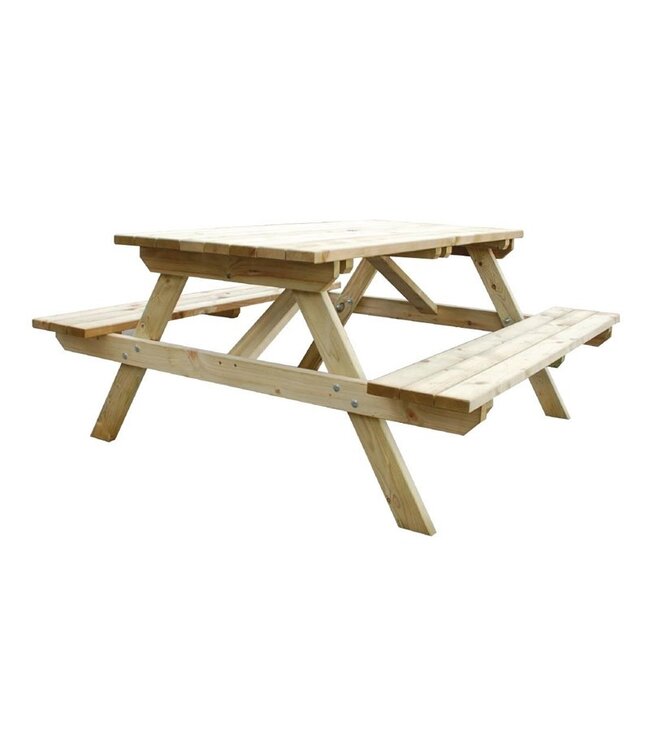 Picknicktafel 150x150x70 cm (bxdxh) hout tot 6 personen