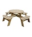 Picknicktafel rond Ø200x(h)72 cm hout max 8 personen