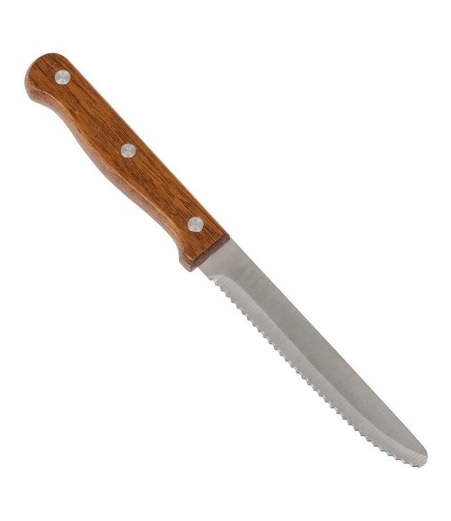 Steakmes met ronde punt hout | prijs & verp per 12 stuks