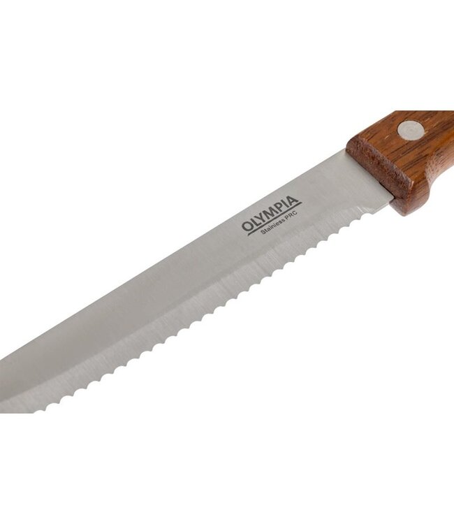 Steakmes met ronde punt hout | prijs & verp per 12 stuks