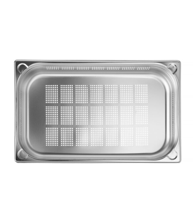 Gastronormbak rvs 1/1-100 mm diep 14 ltr geperforeerd zonder greep Kitchen Line - Hendi